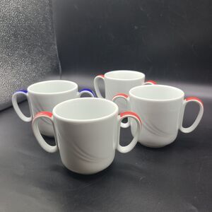 set (4)  mugs Schonwald  Donna Senior 10.5 oz White Porcelain Special Two-Handle